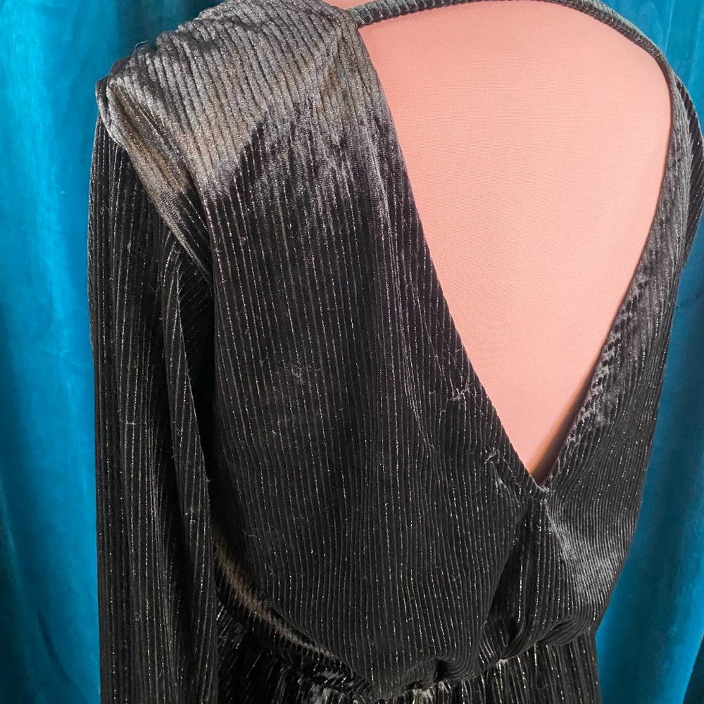 Wild Fable Velour Faux Wrap Romper Black - Picture 10 of 10